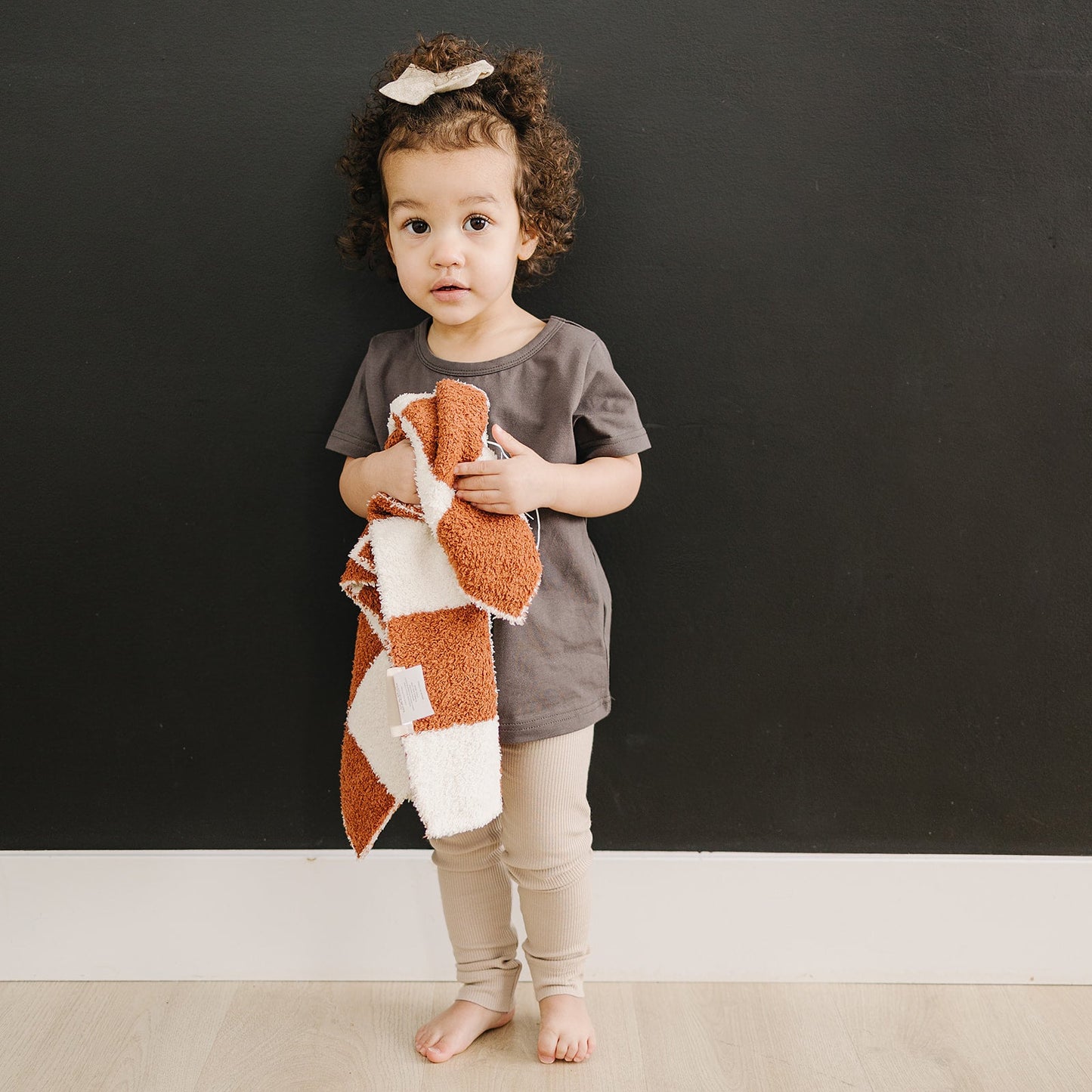 Rust Checkered Plush Blanket - Nature's Crib