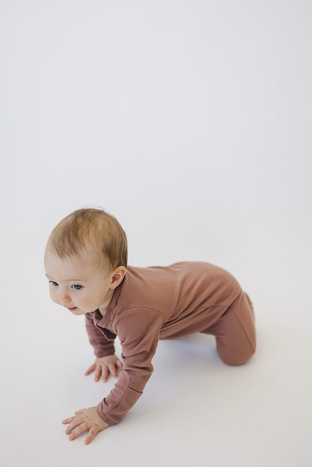 Dusty Rose Organic Cotton Ribbed Zipper Footie - Nature's Crib