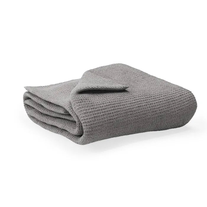 Naturepedic Organic Waffle Baby Blanket  pebble grey