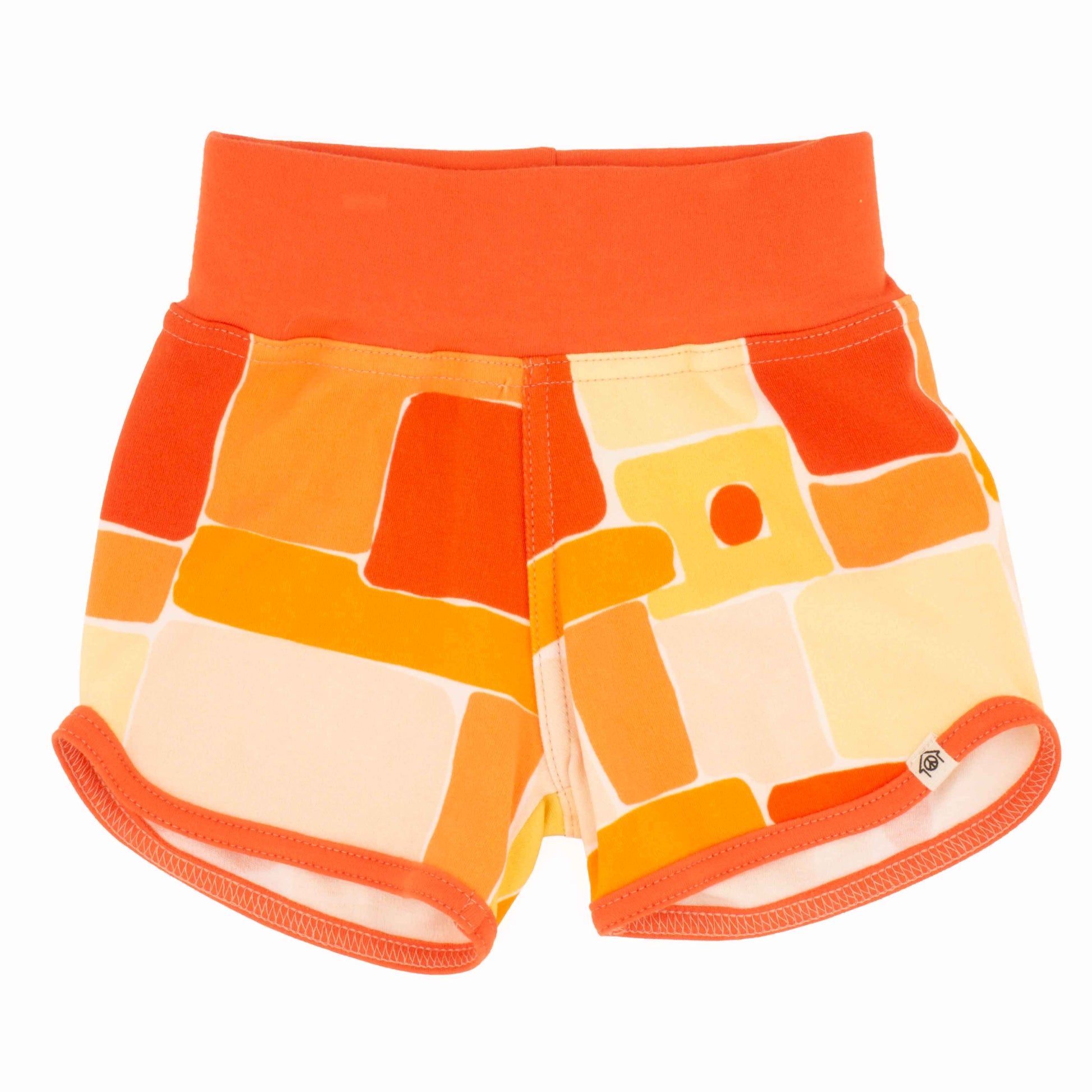 Peace House Studio Baby Print Shorts Clementine Orange