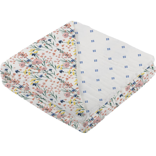 Wildflowers and Periwinkle Diamond Polka Dot Bamboo Newcastle Blanket