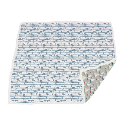 Ocean Palm Trees and Marina Sailboats Bamboo Newcastle Blanket