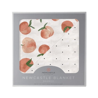 Boxed Carnelian Peaches and Black and White Polka Dot Newcastle Blanket