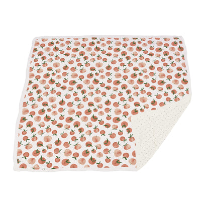 Carnelian Peaches and Black and White Polka Dot Newcastle Blanket 2 Sides