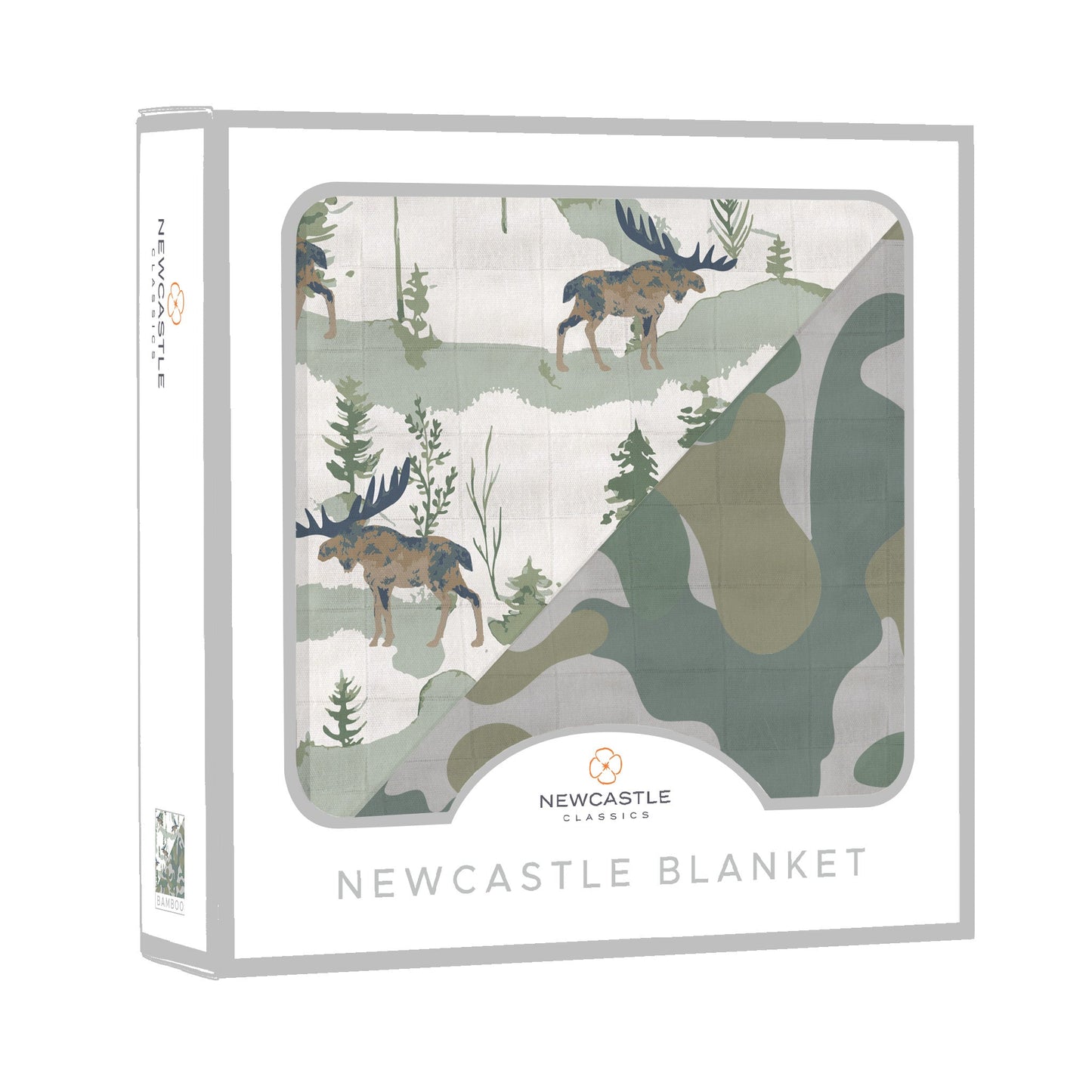 Mountain Moose and Hunter's Camo Newcastle Blanket