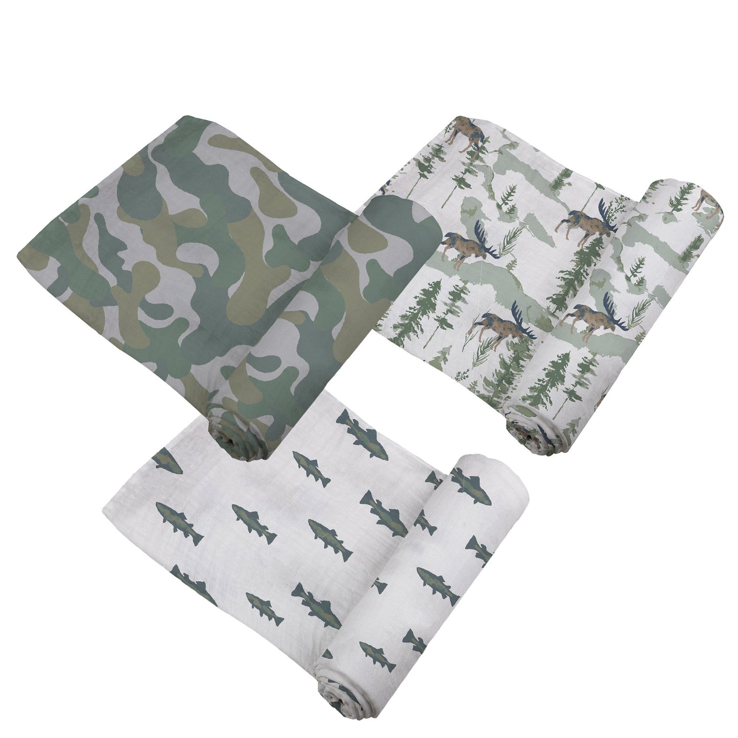 Gone Fishing Bamboo Swaddle 3 Pack