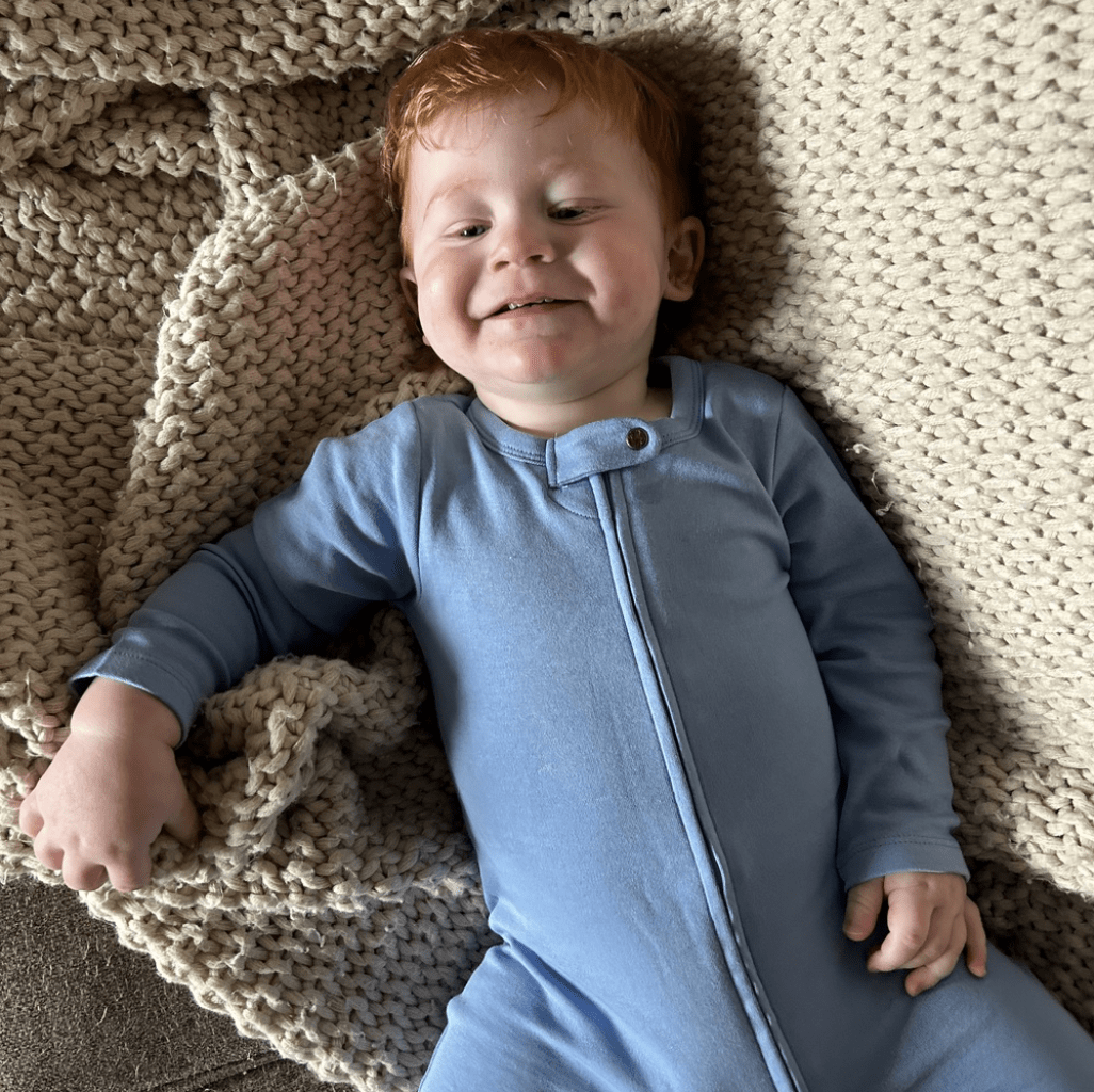 Organic Cotton Footie |  periwinkle blue