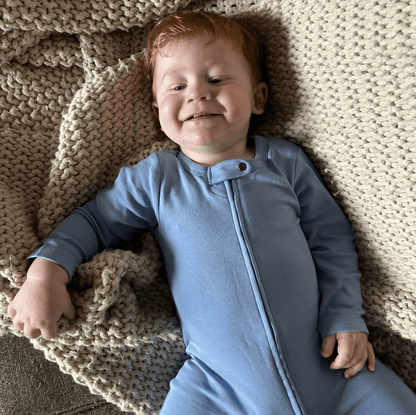 Organic Cotton Footie |  periwinkle blue