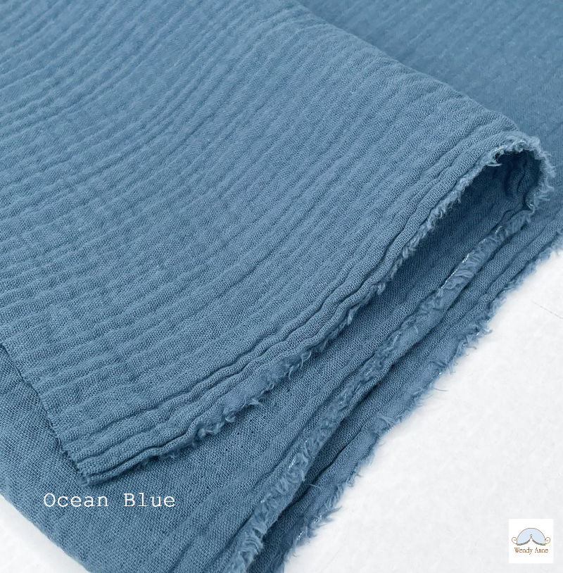 Set of 5 - Boy Burp Cloths in Organic Cotton Double Gauze - Nature's Crib