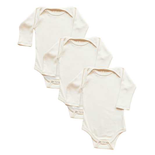 3 Pack - Organic Baby Bodysuit Long Sleeve