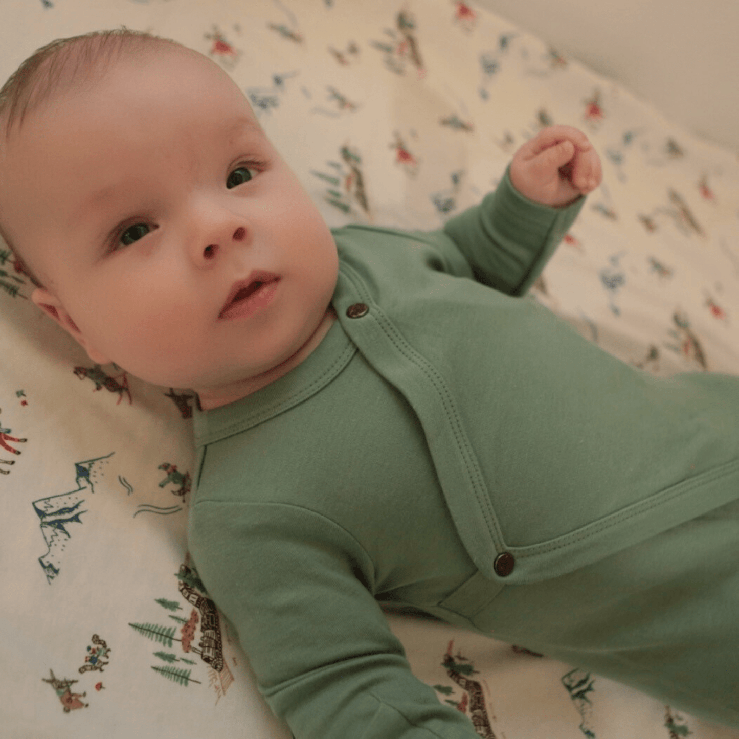 Organic Cotton Footie | Basil Green