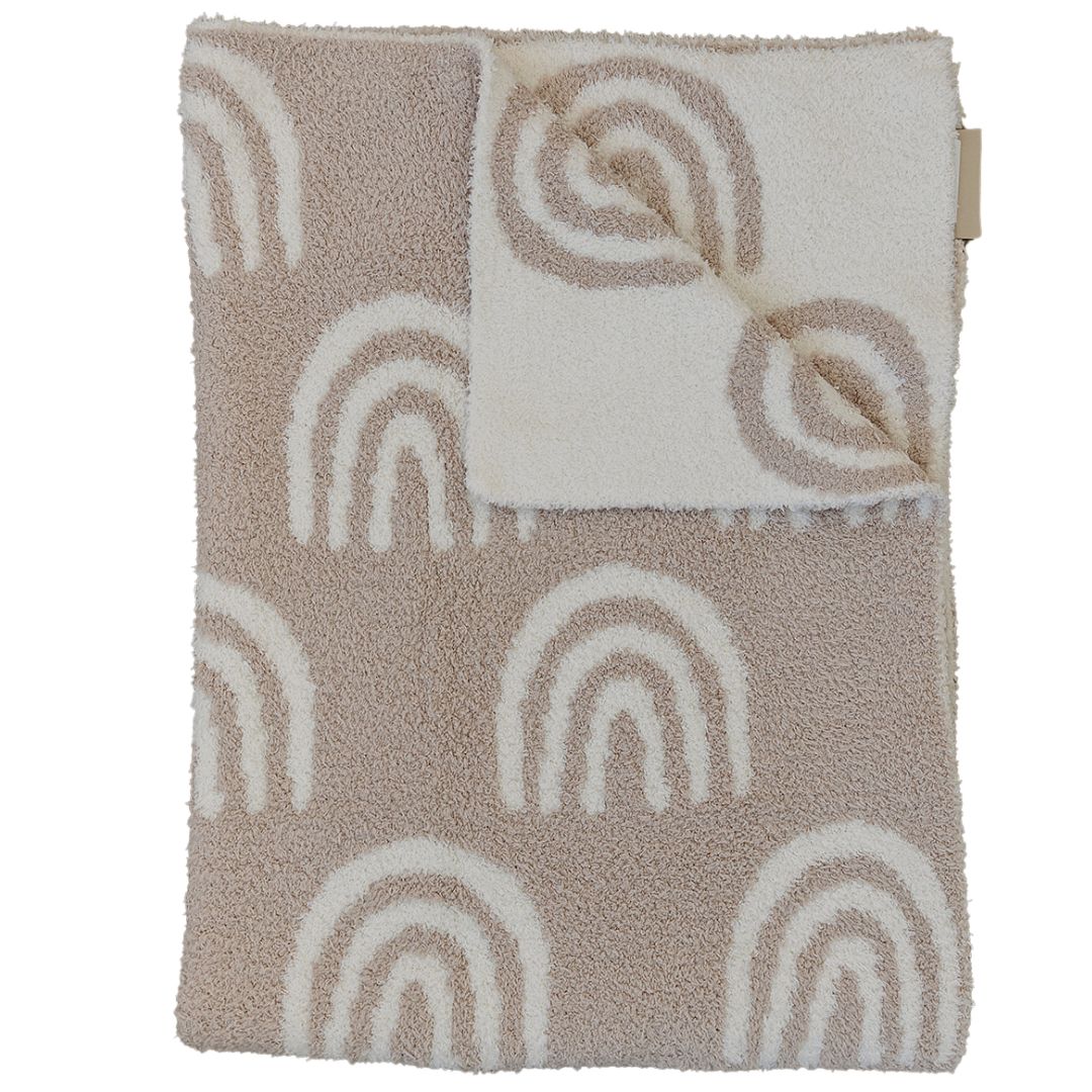 Taupe Rainbow Plush Blanket - Nature's Crib