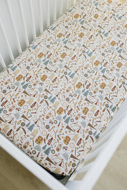 Mebie Baby,Camping Trip Bamboo Stretch Crib Sheet