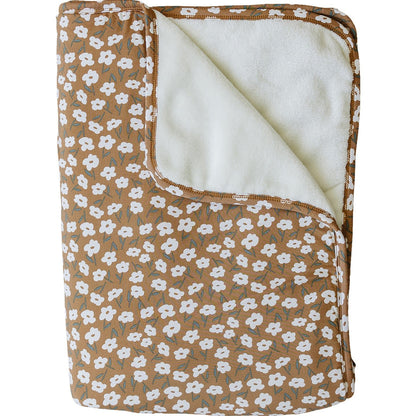 Mustard Floral Bamboo Fleece Quilt - Nature's Crib