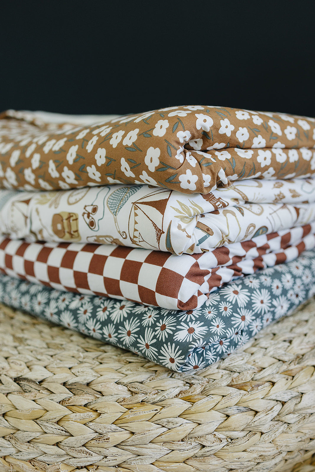 Rust Checkered Bamboo Fleece Quilt - Nature's Crib