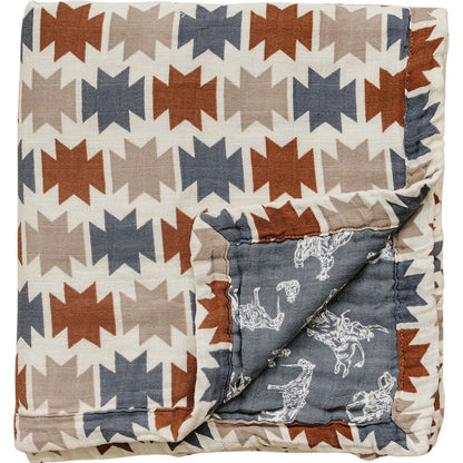 Western Aztec + Wild West Muslin Quilt - Nature's Crib