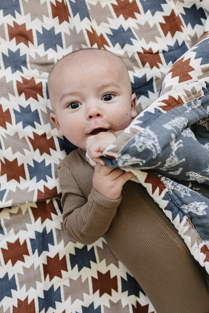 Western Aztec + Wild West Muslin Quilt - Nature's Crib