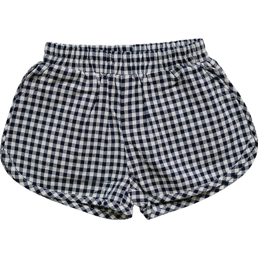 Dark Blue Gingham Shorts