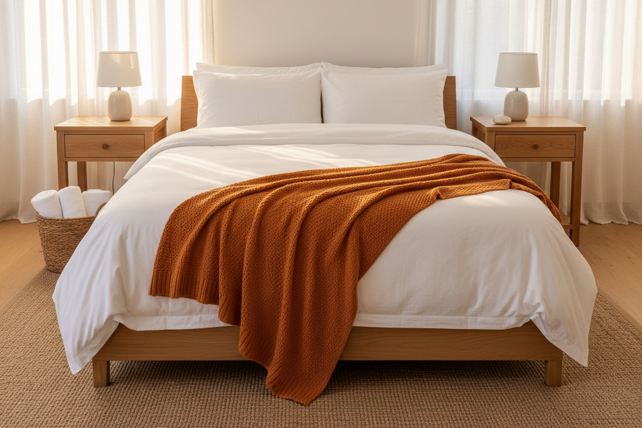 Adult Bedroom - Mustard Yellow Throw