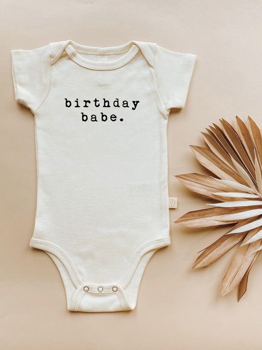 Birthday Babe - Organic Short Sleeve Baby Bodysuit