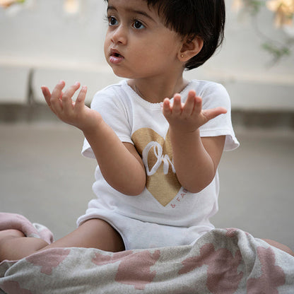 Bunny Organic Cotton Baby Blanket and Burp Cloth Set