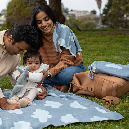 Dreamy Organic Cotton Baby Blanket and Burp Cloth Set