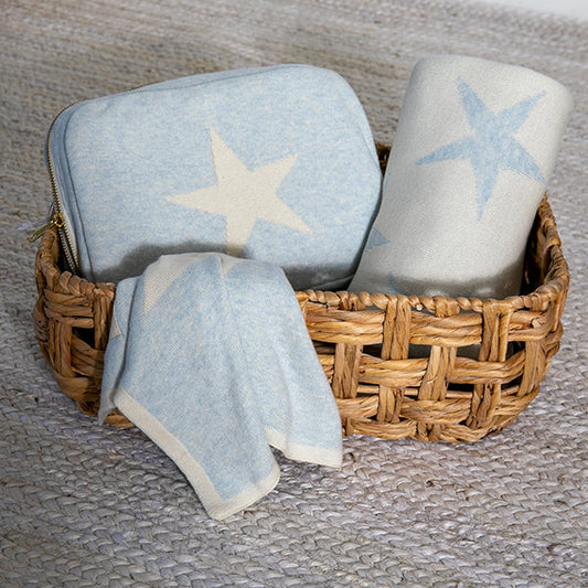 Stars Organic Cotton Baby Blanket and Burp Cloth Set