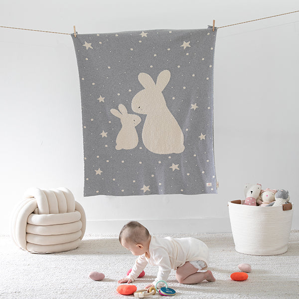 Bunny Mom n Baby Organic Cotton Baby Blanket