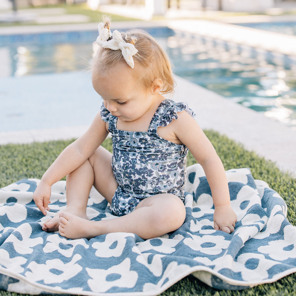 baby beach towel floral organic cotton