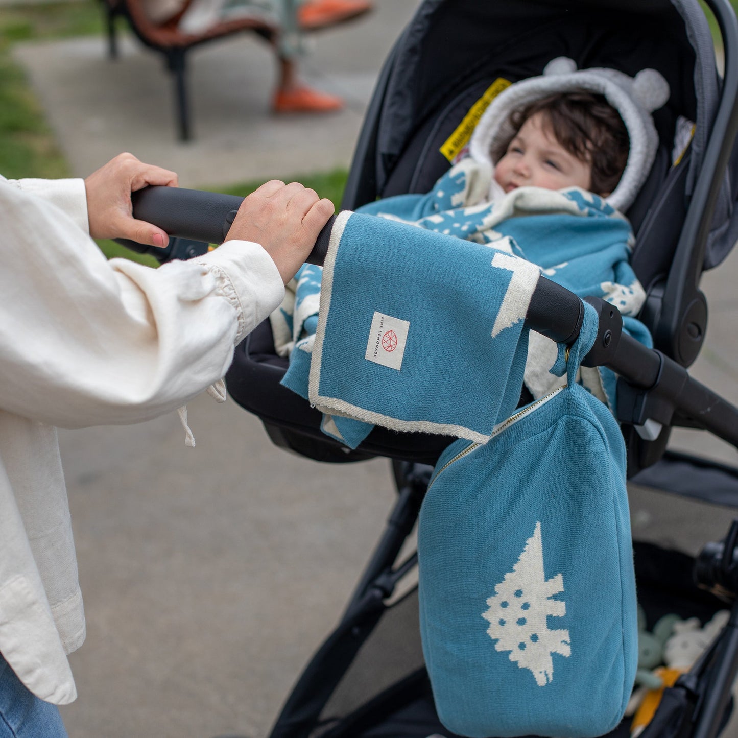 Dinosaur Organic Cotton Baby Blanket and Burp Cloth Set