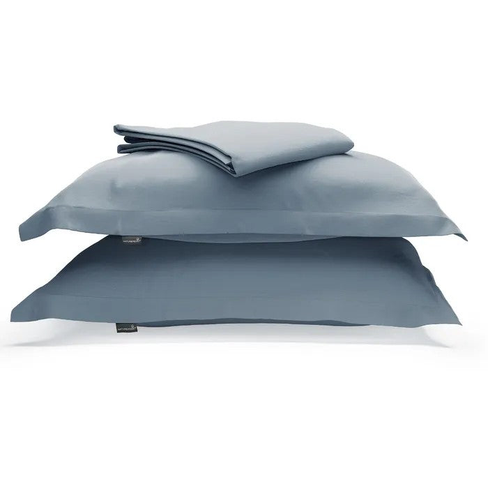 Naturepedic organic cotton duvet cover set mineral blue