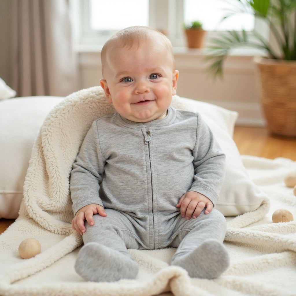 Organic Cotton Footie | heather grey