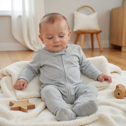 Organic Cotton Footie | heather grey