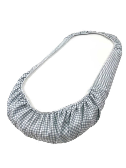 Gray and White Cotton Gingham - Custom Made Fitted Sheet