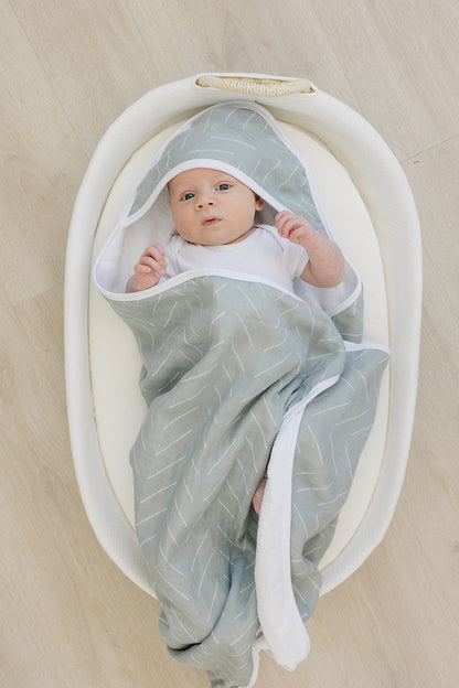 Desert Sage Muslin Hooded Towel - Nature's Crib