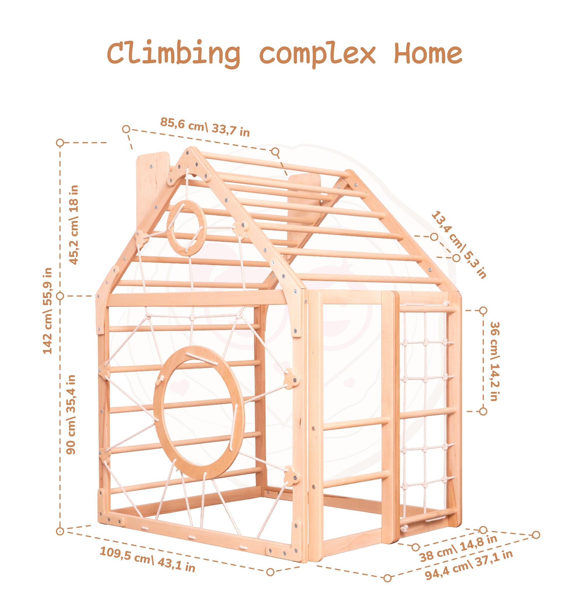 indoor climbing house measurements