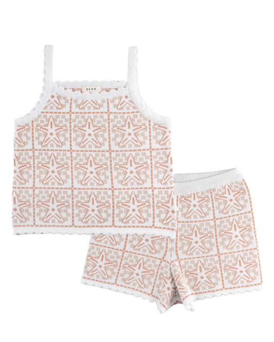 kids organic knit short set