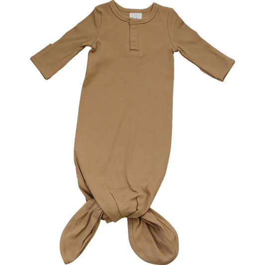 Mebie Baby,Cafe Organic Cotton Ribbed Knot Gown