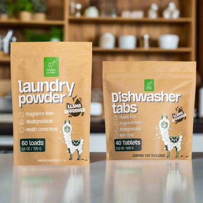 Green Llama - Laundry & Dish Tabs Bundle - Year's Supply