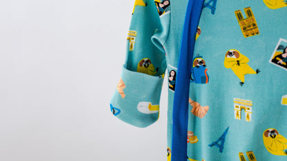 Aya & Pete in Paris Organic Cotton Kids Pajamas & Book Set