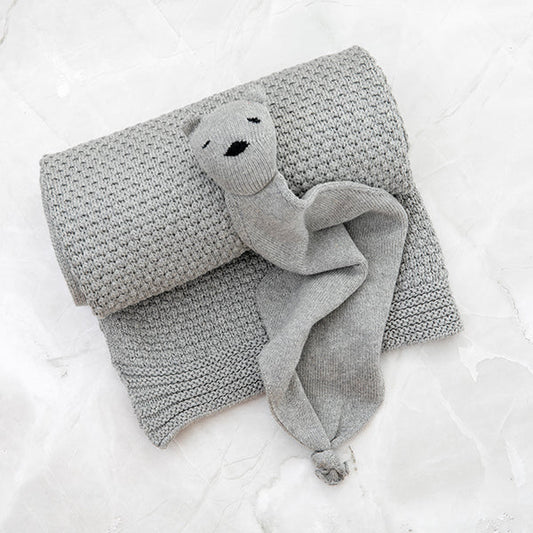 Honey Bee Organic Cotton Baby Blanket and Teddy Lovie Set