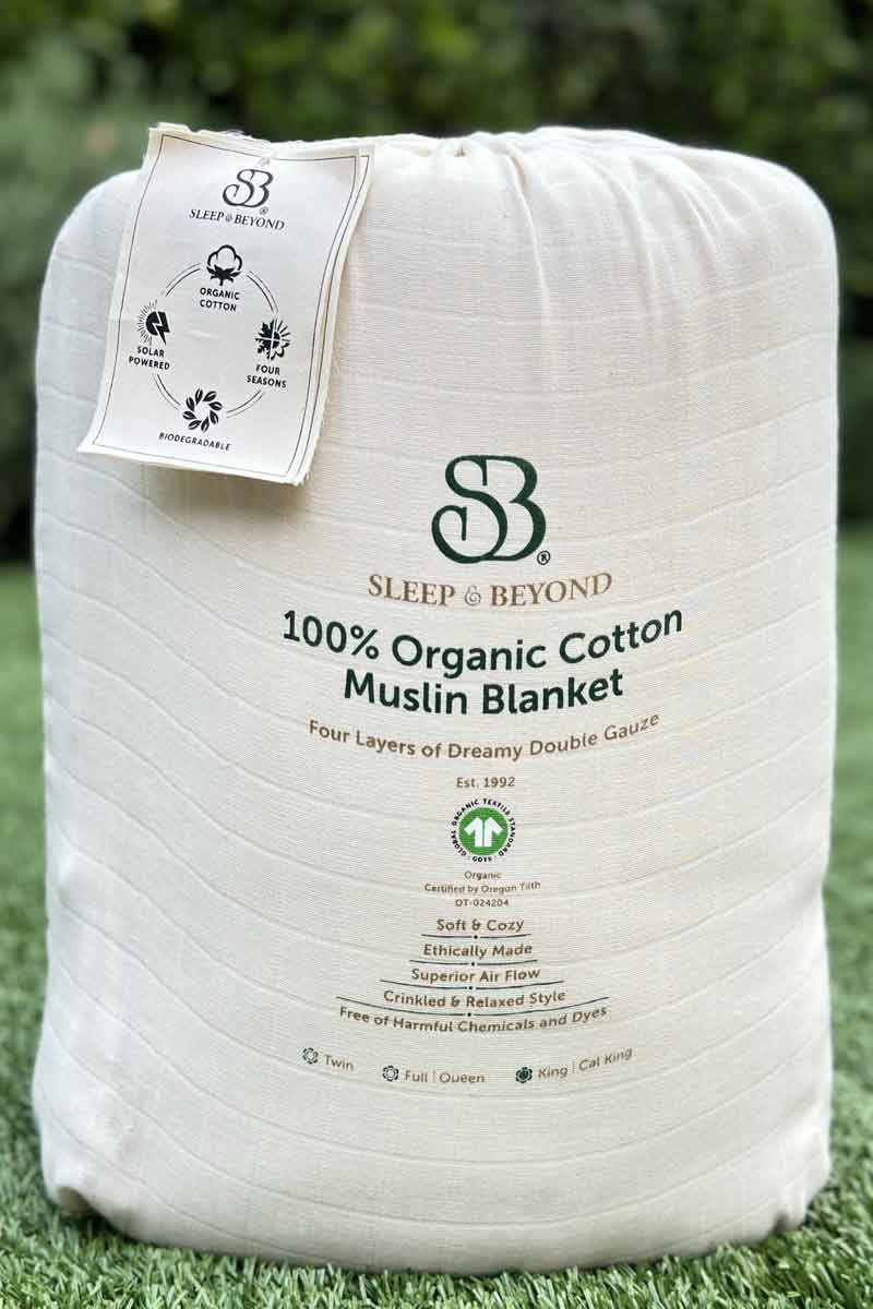 organic cotton muslin blanket ivory