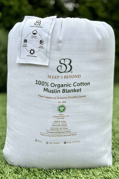 organic muslin blanket white