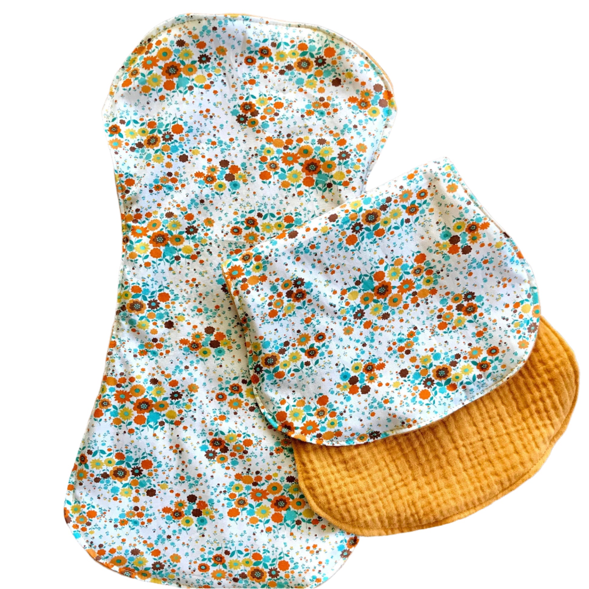 organic burp cloths vinatge flowers set of 2 