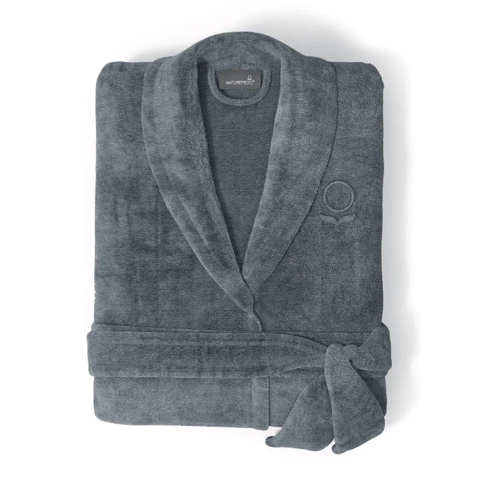 Naturepedic organic robe slate set  on white background