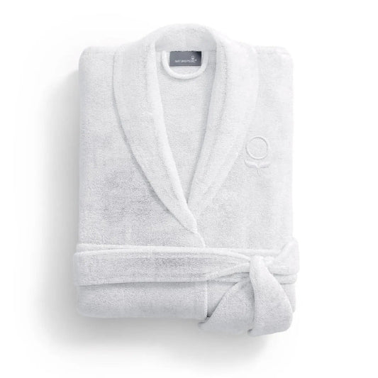 Naturepedic organic robe white set  on white background