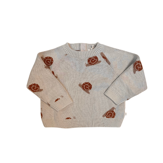 Organic Snail Knit Sweater in Oatmeal