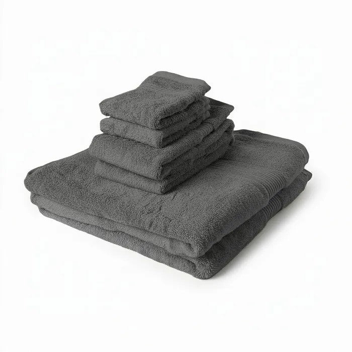 organic cotton smokey slate towel set