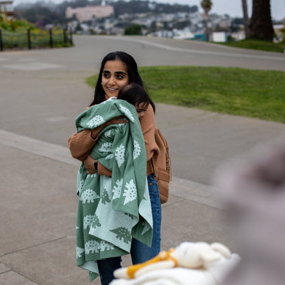 Dinosaur Organic Cotton Baby Blanket and Burp Cloth Set