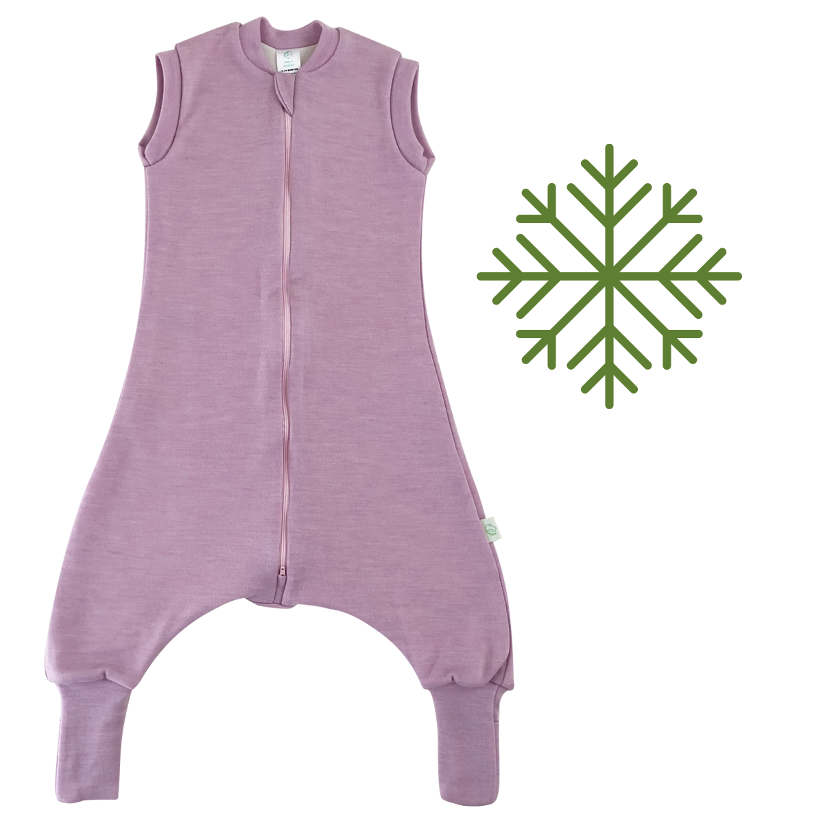 2-Layer Merino Wool Sleep Sack with Open Legs - rose pink